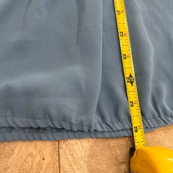 Ann Taylor Factory | Bow-Neck Sleeveless Blouse | S | Dusty Blue - Picture 5 of 16